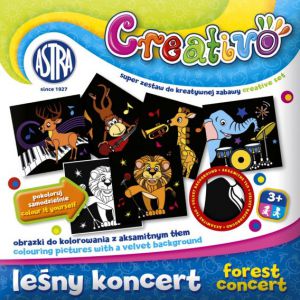 Zestaw kreatywny Astra Creativo Obrazki do kolorowania Leśny Koncert, 5 sztuk, 20x20cm